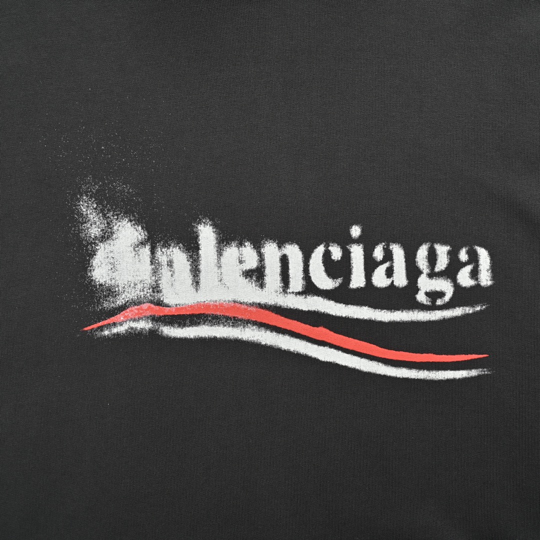 Balenciaga/巴黎世家 24Fw 模糊可乐印花连帽卫衣