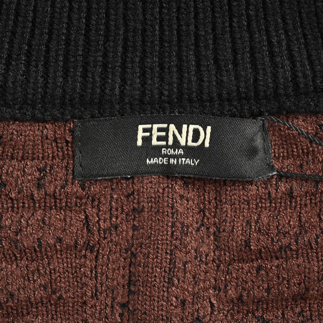 Fendi/芬迪 24Fw FF提花拉链毛衣外套