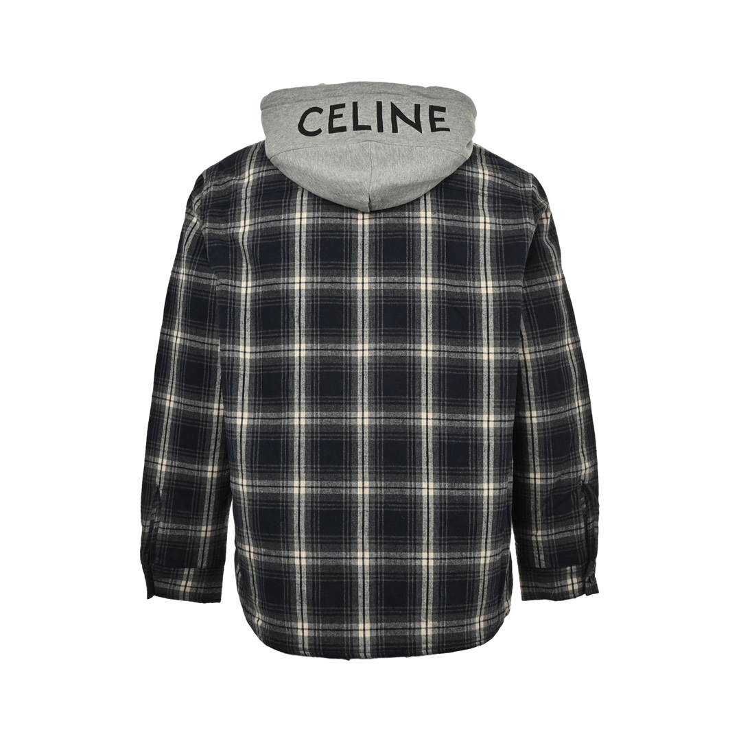 Celine/赛琳 24Fw 格纹羊绒连帽外套