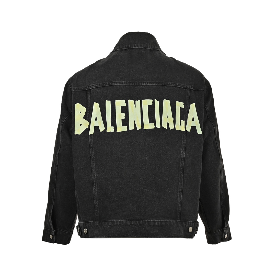 Balenciaga/巴黎世家 后背胶带水洗牛仔外套