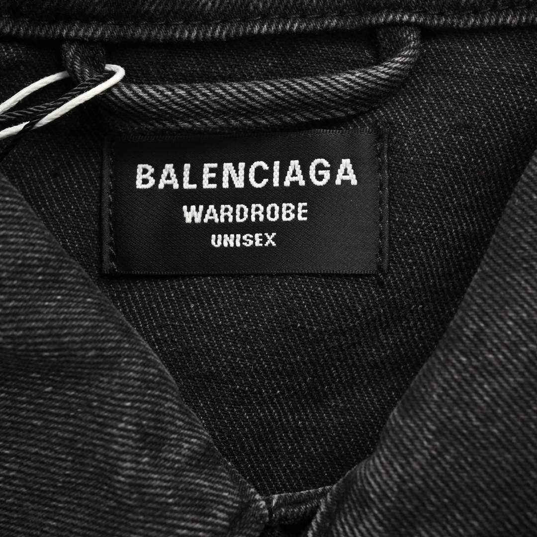 Balenciaga/巴黎世家 后背胶带水洗牛仔外套