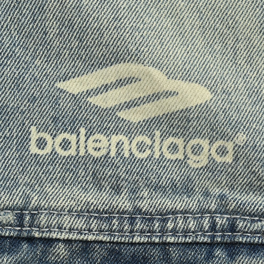 Balenciaga/巴黎世家 23Fw 双沟印花水洗牛仔外套