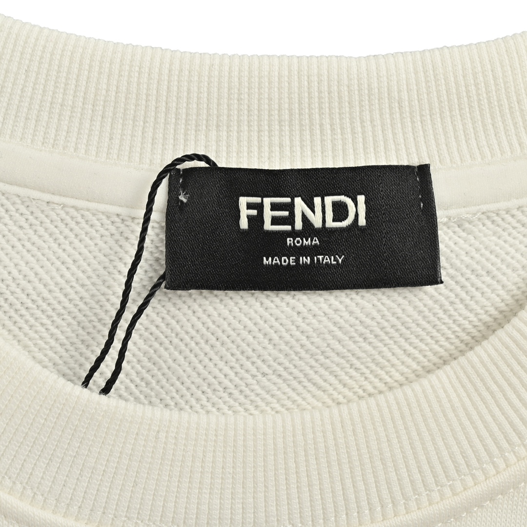 Fendi/ 芬迪 24Fw 肩膀链条印花及涂鸦logo刺绣圆领卫衣