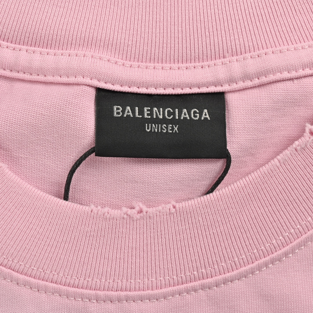 Balenciaga & Vogue 后背灯塔水洗破洞长袖T恤