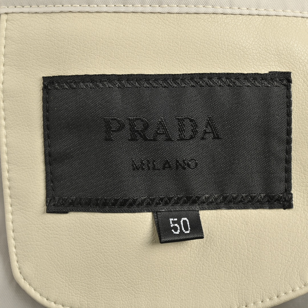 Prada/普拉达 24Fw 三角标皮衣夹克外套