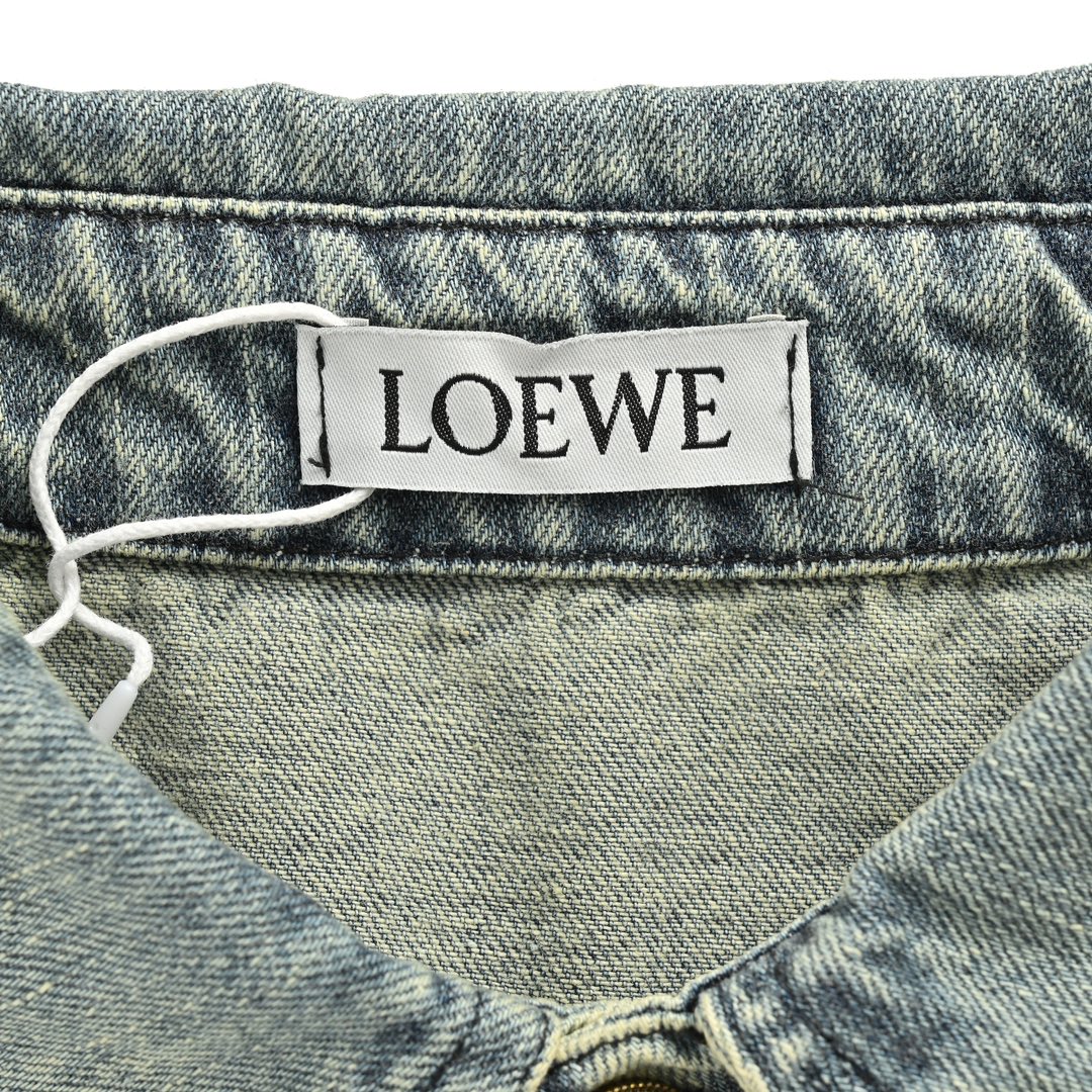 Loewe/罗意威 24Fw 毛巾logo牛仔衬衫外套