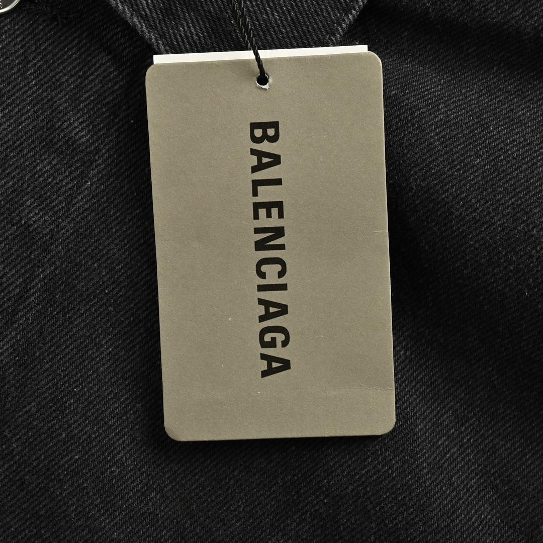 Balenciaga/巴黎世家 24Fw 后背满印多标印字母牛仔夹克外套