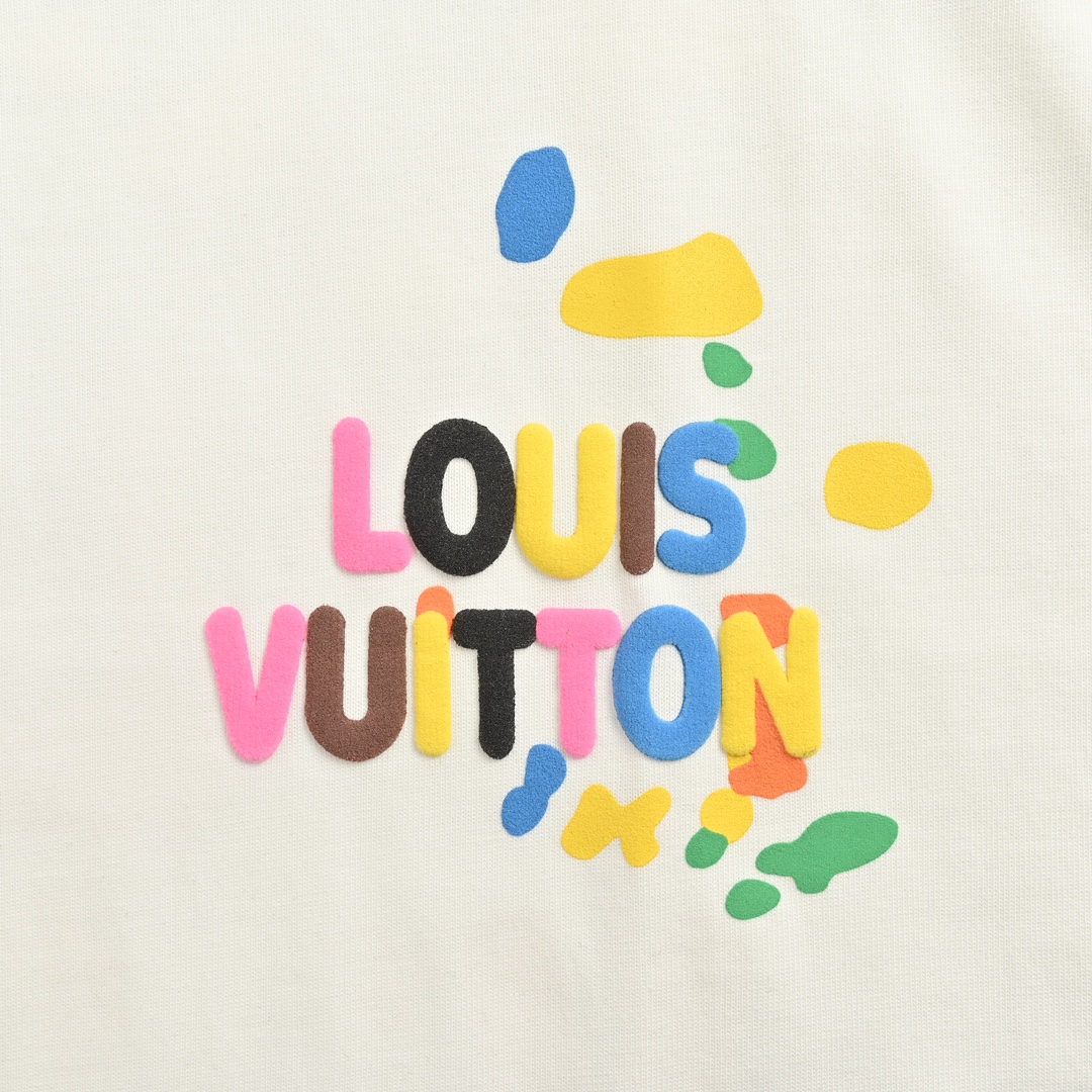 Louis Vuitton/路易威登 24ss 彩虹logo立体发泡印花短袖