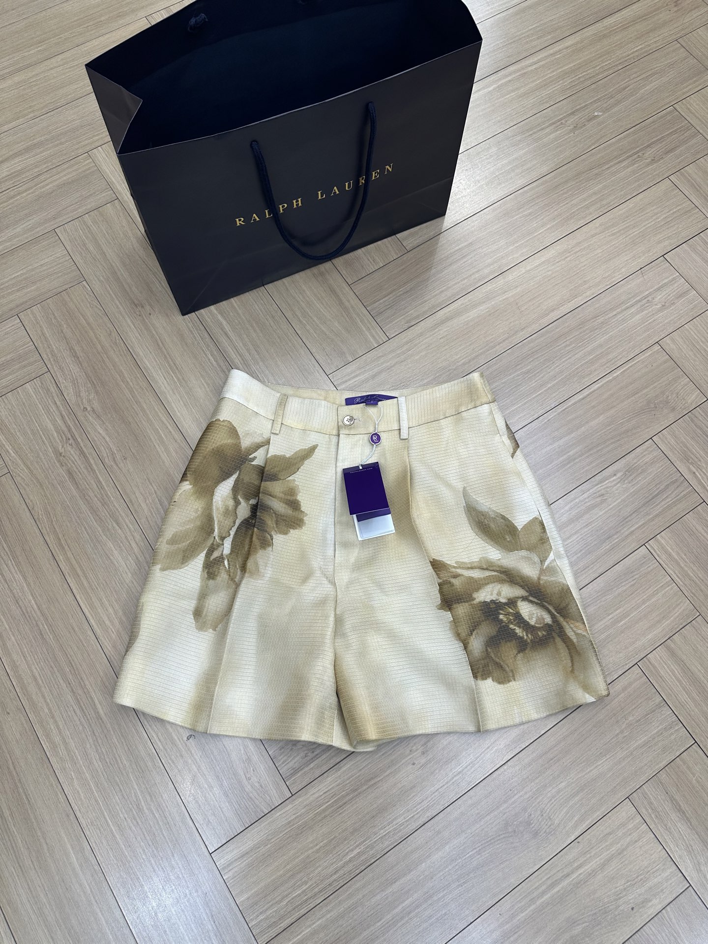Ralph Lauren RL Purple Label Floral Print Silk Shorts - Sizes 2, 4, 6