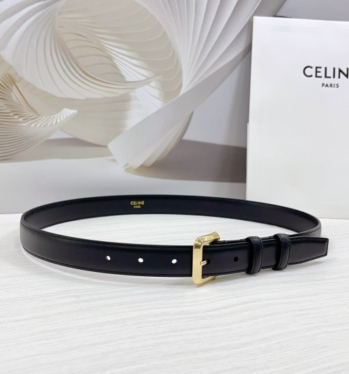 Celine 2.5cm Double-Sided Leather Belt with Brass Buckle 1 Celine 2.5cm Double-Sided Leather Belt with Brass Buckle