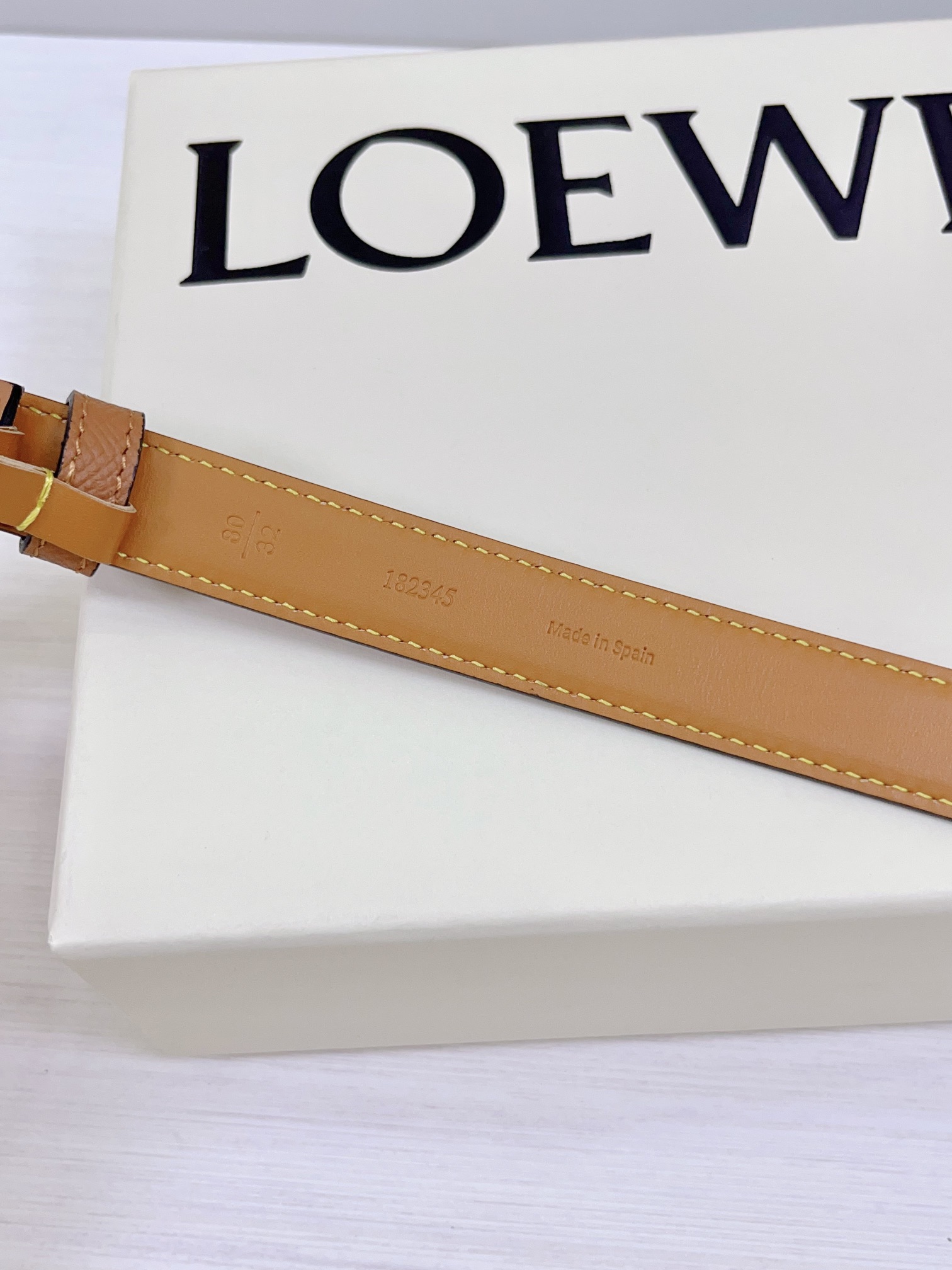 .0cm罗意威LOEWE腰带双面头层牛皮皮料长度.75.80.85.90.95.100欧铜五金扣原版开模