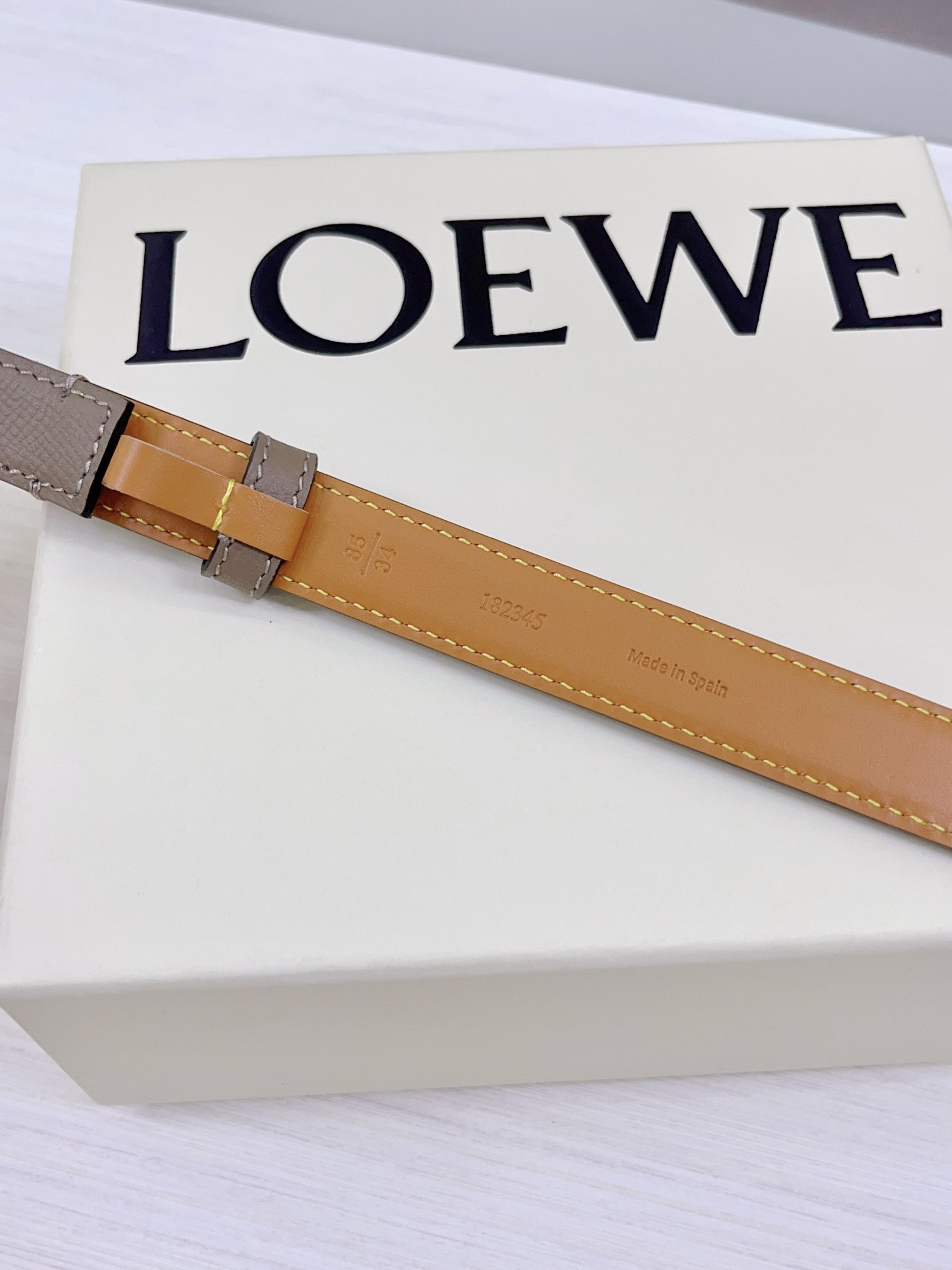 .0cm罗意威LOEWE腰带双面头层牛皮皮料长度.75.80.85.90.95.100欧铜五金扣原版开模