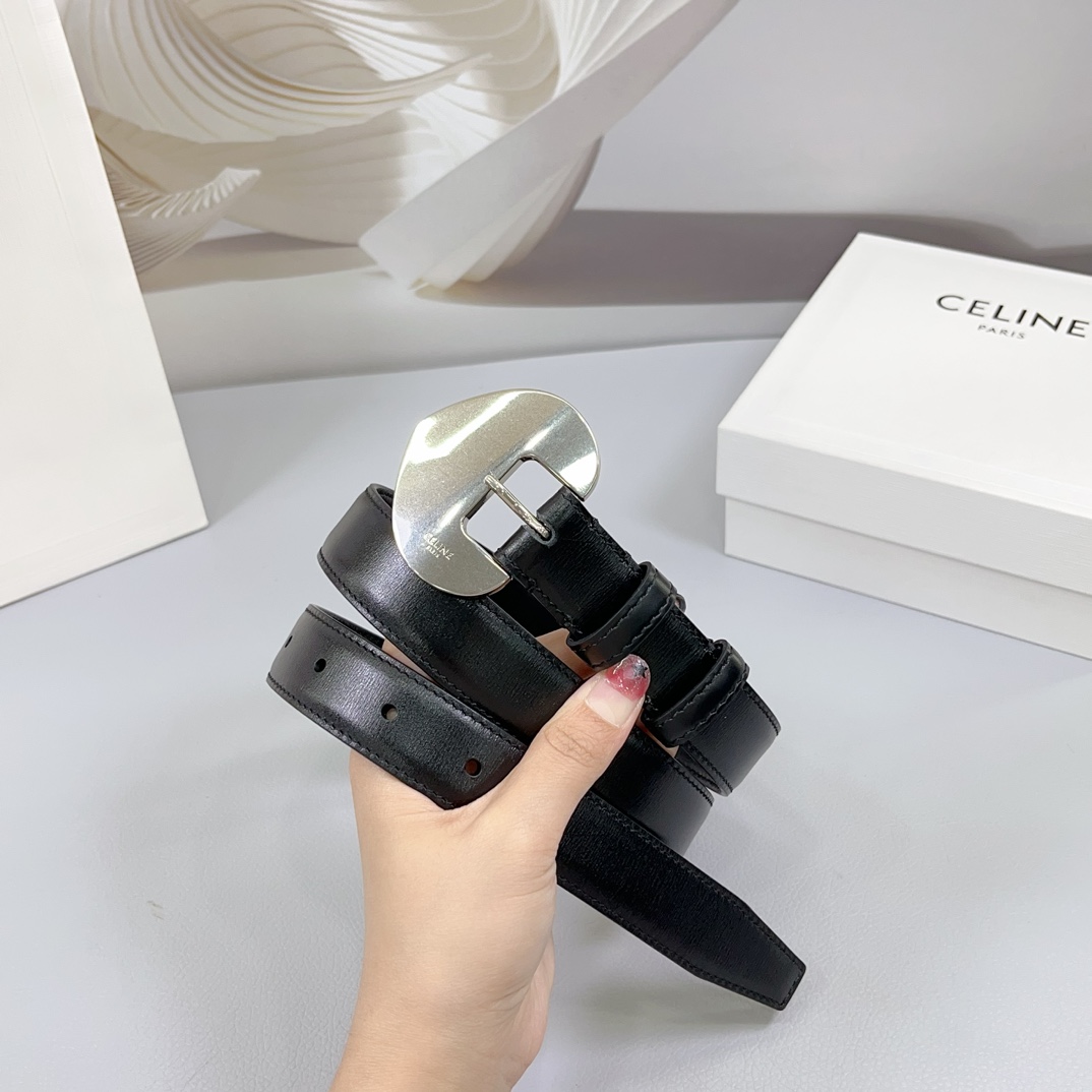 .5cm赛琳CELINE针扣款腰带双面头层牛皮皮料长度.75.80.85.90.95.100.105欧铜