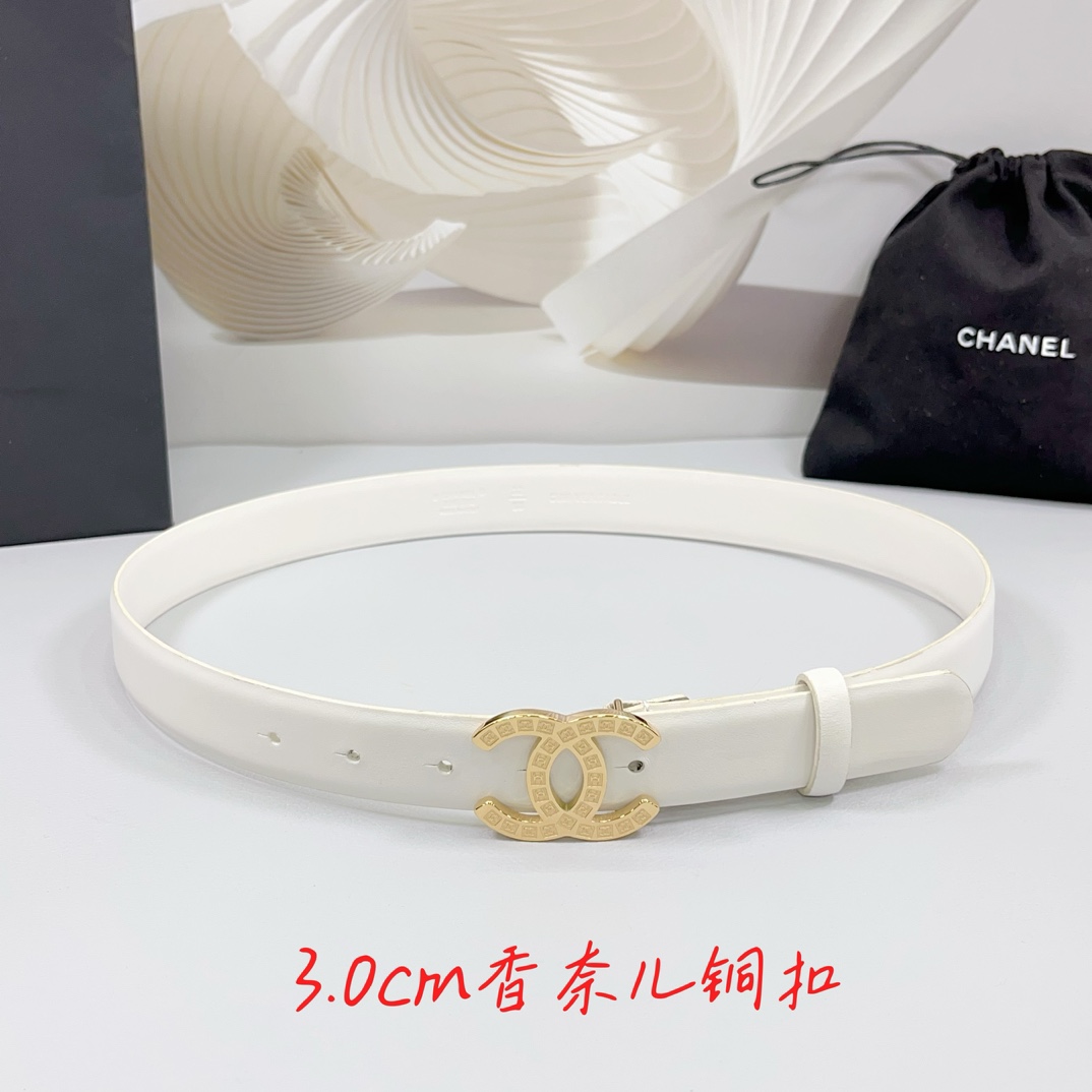 .0cm香奈儿腰带双面头层牛皮皮料长度.75.80.85.90.95.100欧铜五金字母扣原版开模定制庆