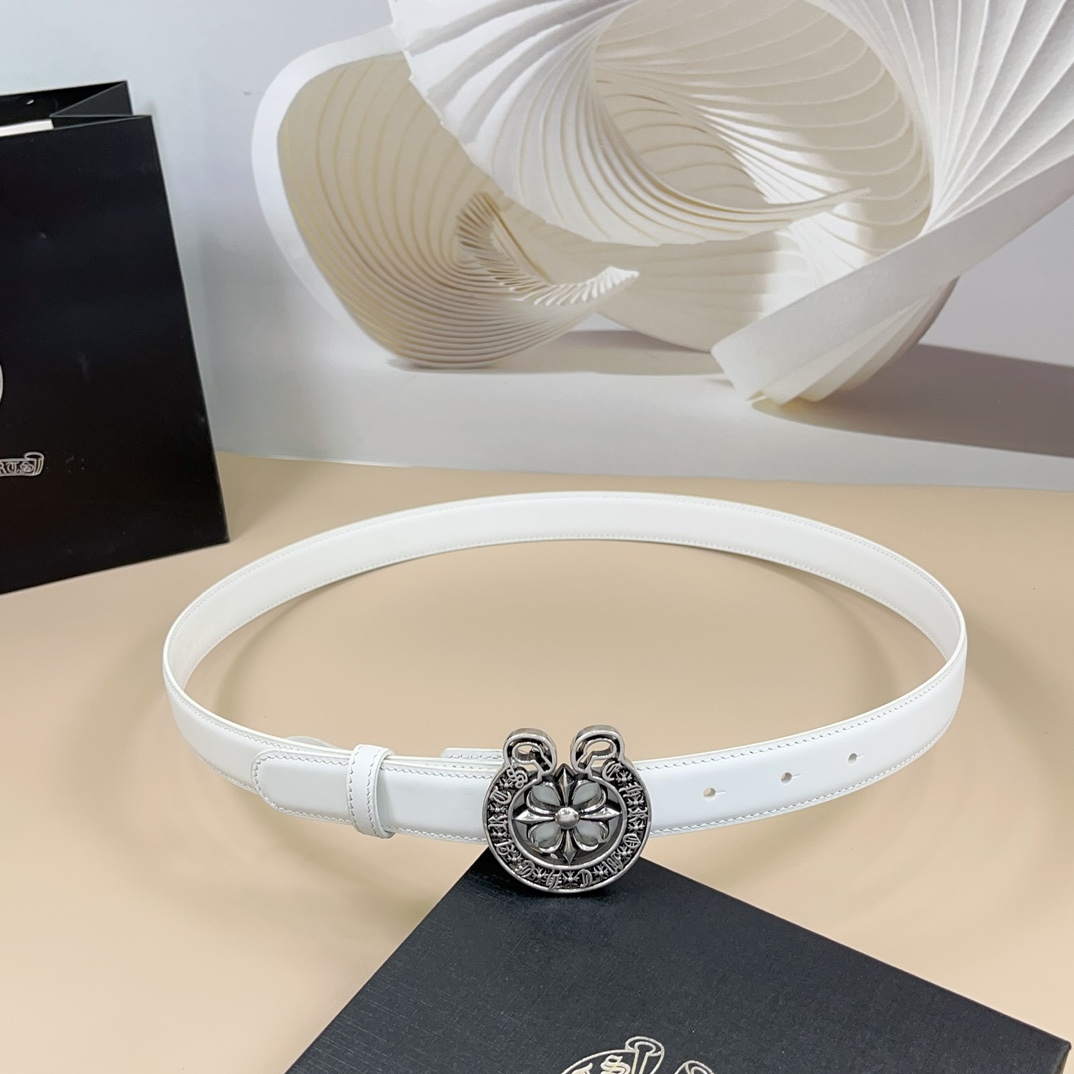 克罗心mini版腰带可拆卸款原版小牛皮搭配经典Logo纯铜镀银S925五金自然做旧宽度2.5cm