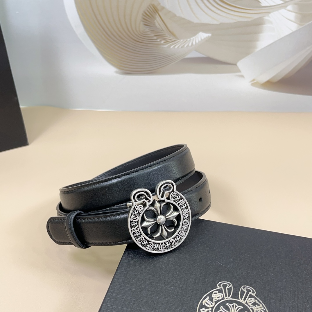 克罗心mini版腰带可拆卸款原版小牛皮搭配经典Logo纯铜镀银S925五金自然做旧宽度2.5cm