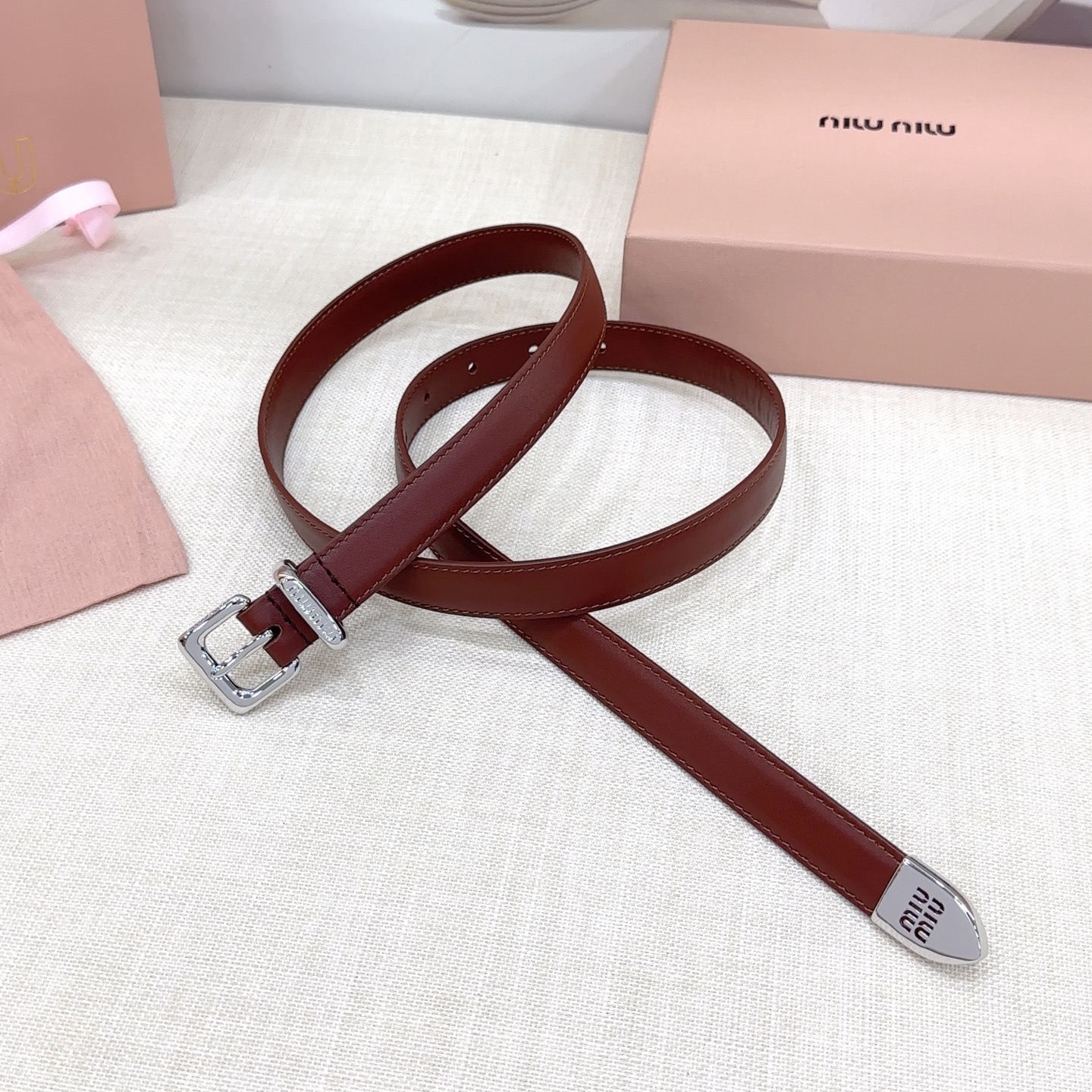 💥💥💥2.0cm 缪缪腰带，双面头层牛皮，长度：75.80.85.90.95.100.105.欧，铜五金