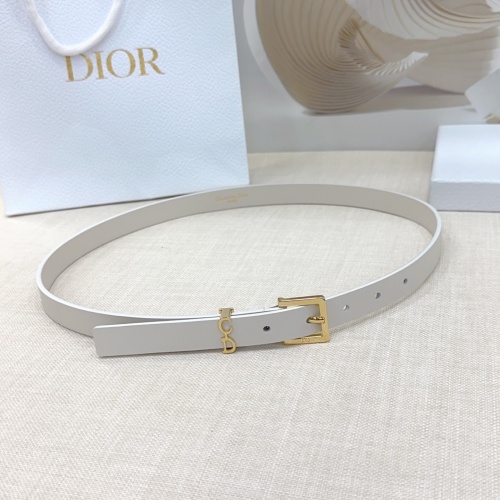 Dior Women's 2.0cm Double-Sided Leather Belt with Gold Buckle