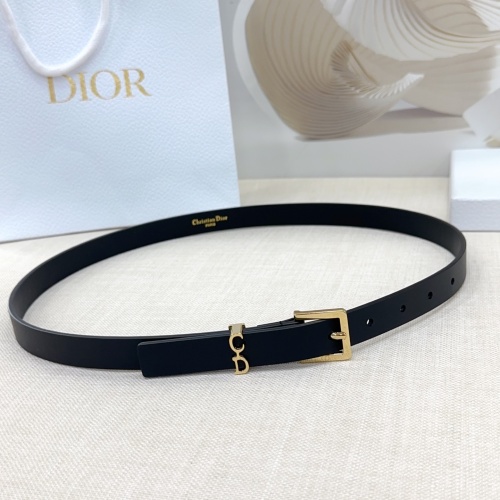 Dior Women's Black Leather Belt with Gold-Tone Buckle, 2.0cm Width 1 Dior Women's Black Leather Belt with Gold-Tone Buckle, 2.0cm Width