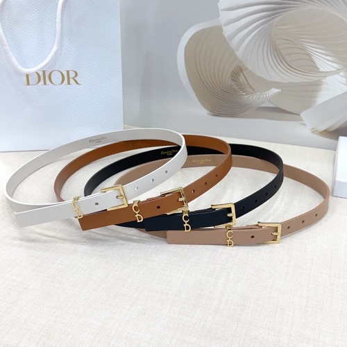 Dior 2.0cm Reversible Leather Belt with Gold-Tone Hardware