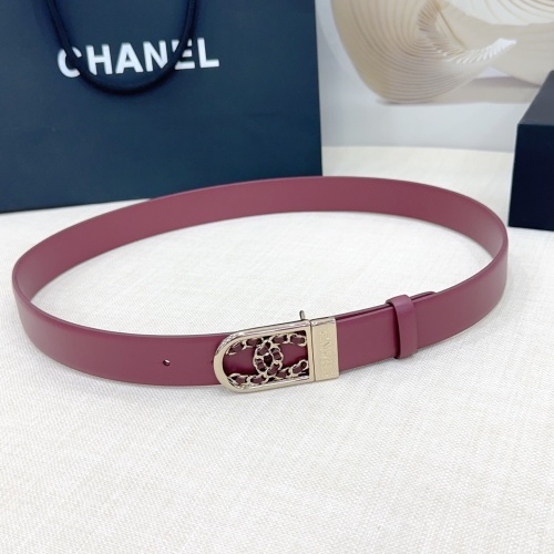 Chanel Women's Reversible Leather Belt with CC Logo Buckle, 3.0cm Width 1 Chanel Women's Reversible Leather Belt with CC Logo Buckle, 3.0cm Width