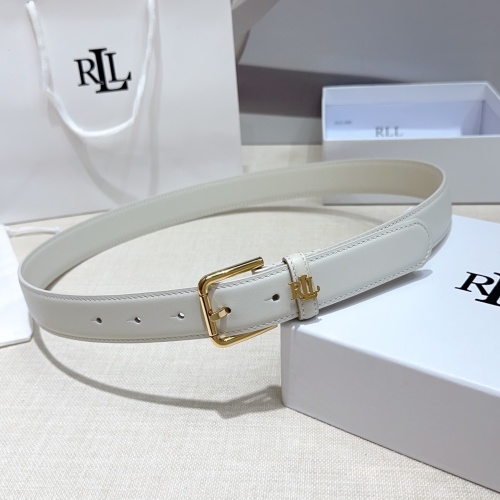 Ralph Lauren 3.0cm White Leather Belt with Gold Buckle for Women 1 Ralph Lauren 3.0cm White Leather Belt with Gold Buckle for Women