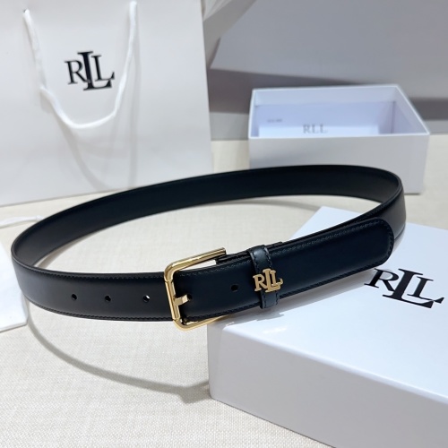 Ralph Lauren Women's 3.0cm Leather Belt with Gold Buckle - Elegant & Durable