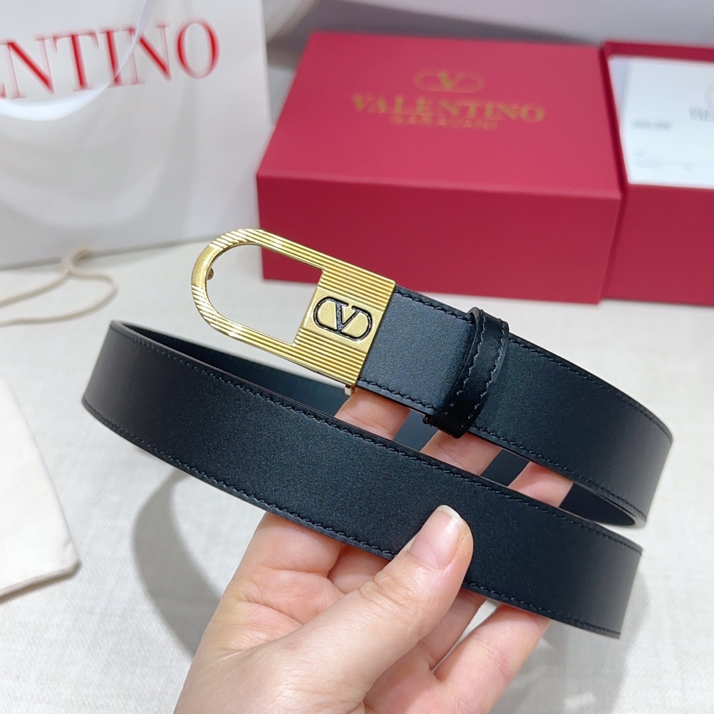 💥💥💥3.0cm华伦天奴腰带，双面头层牛皮，长度：75.80.85.90.95.100.105欧，铜五金