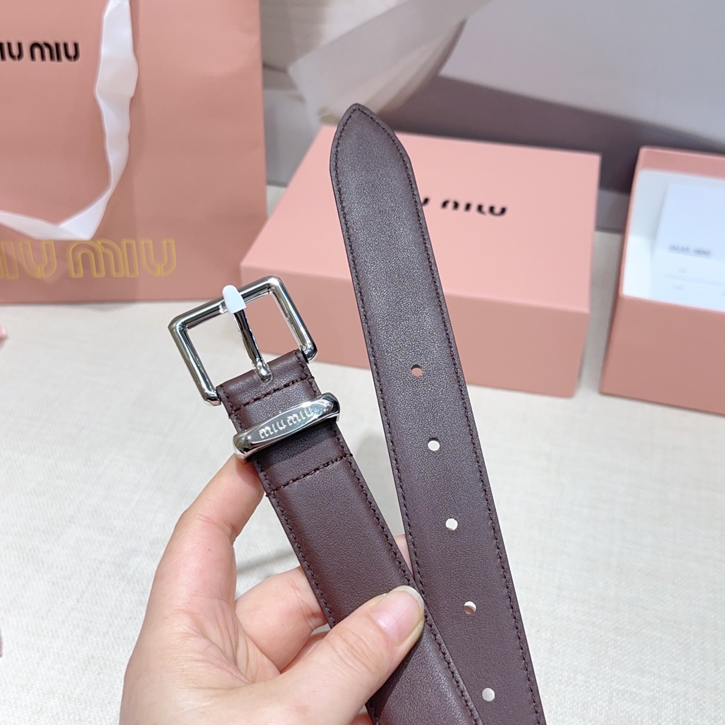 💥💥💥3.0cm缪缪miu min腰带，双面头层牛皮，长度：75.80.85.90.95.100.105