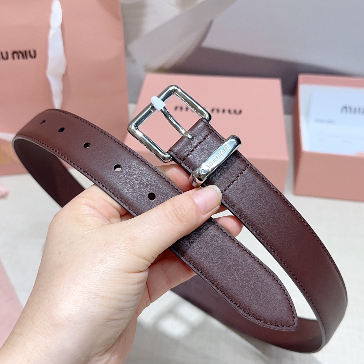💥💥💥3.0cm缪缪miu min腰带，双面头层牛皮，长度：75.80.85.90.95.100.105