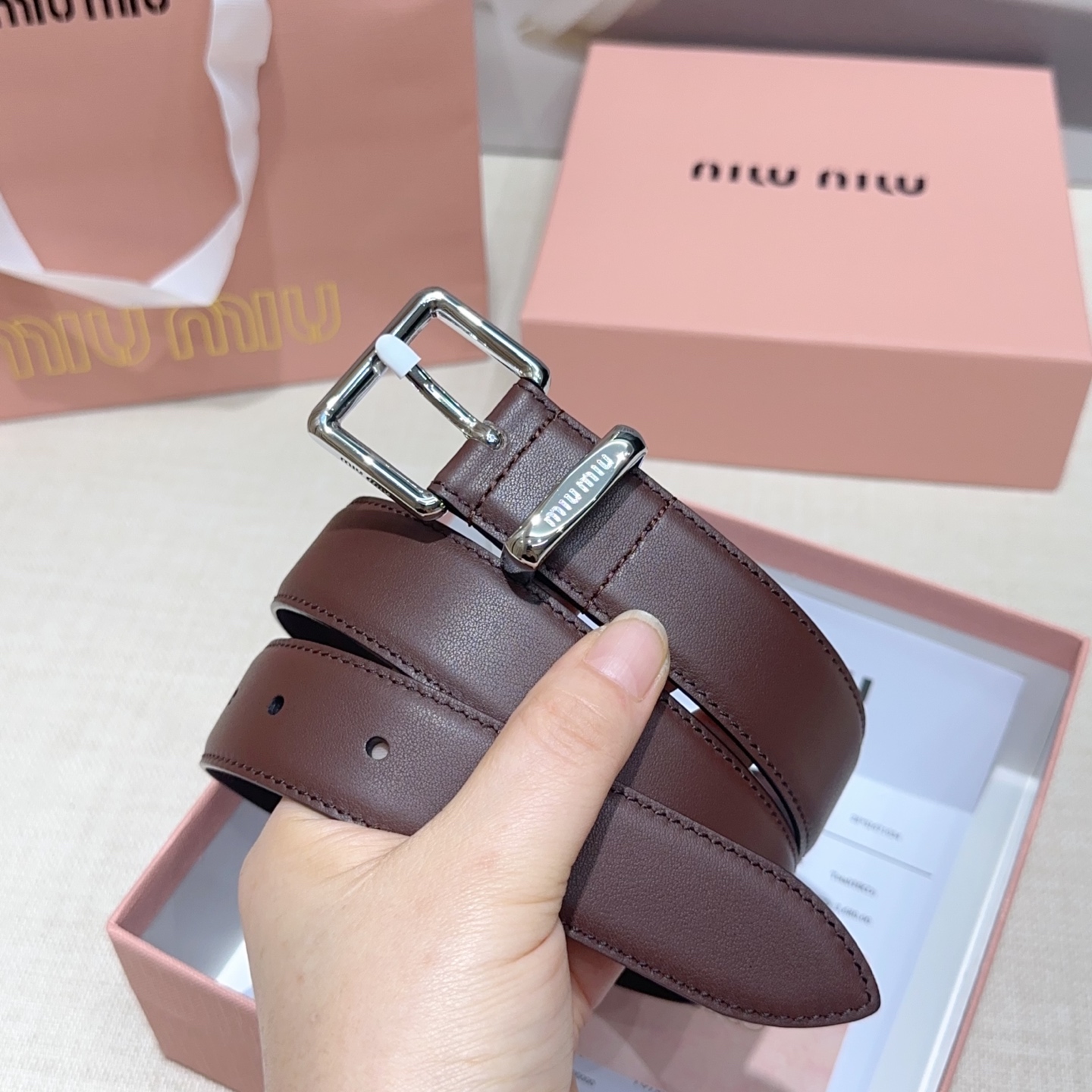💥💥💥3.0cm缪缪miu min腰带，双面头层牛皮，长度：75.80.85.90.95.100.105