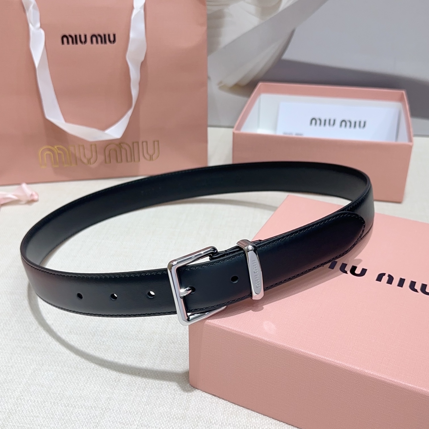 💥💥💥3.0cm缪缪miu min腰带，双面头层牛皮，长度：75.80.85.90.95.100.105