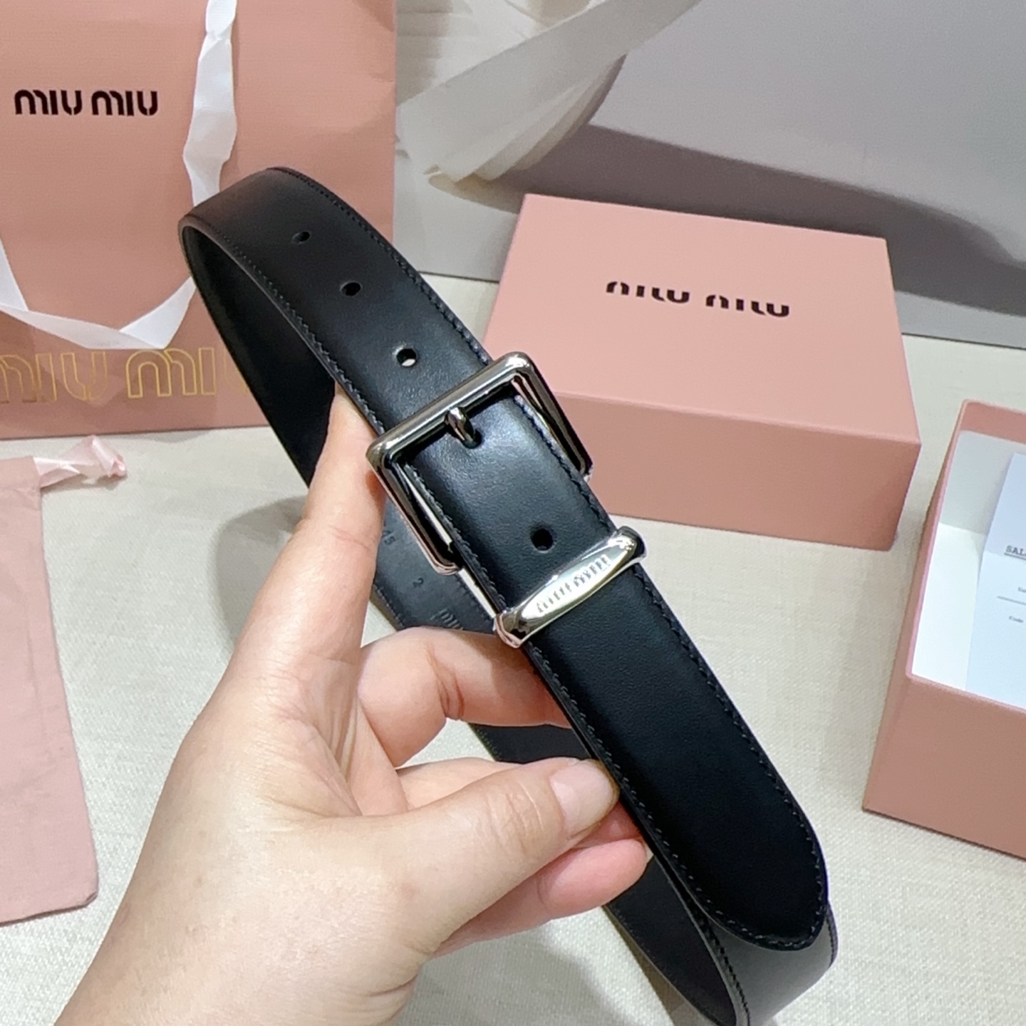 💥💥💥3.0cm缪缪miu min腰带，双面头层牛皮，长度：75.80.85.90.95.100.105