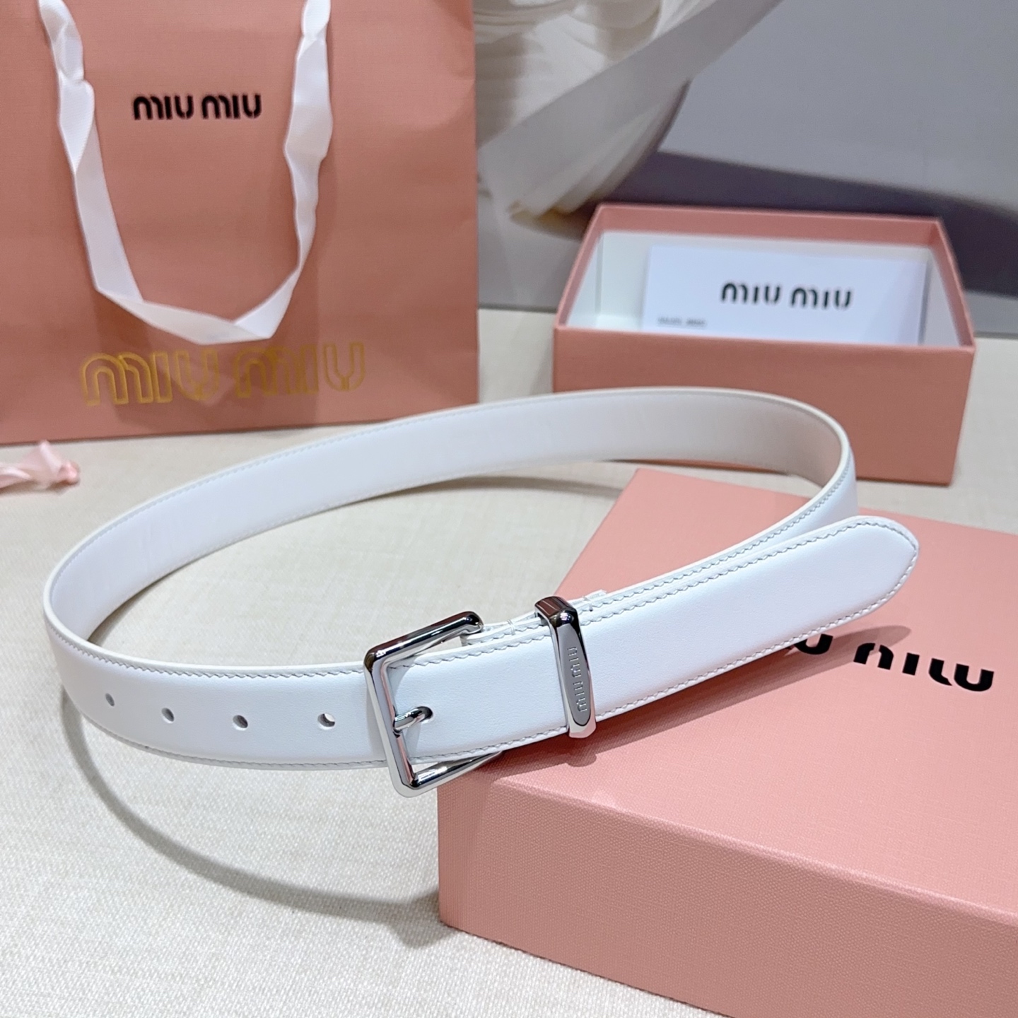 💥💥💥3.0cm缪缪miu min腰带，双面头层牛皮，长度：75.80.85.90.95.100.105