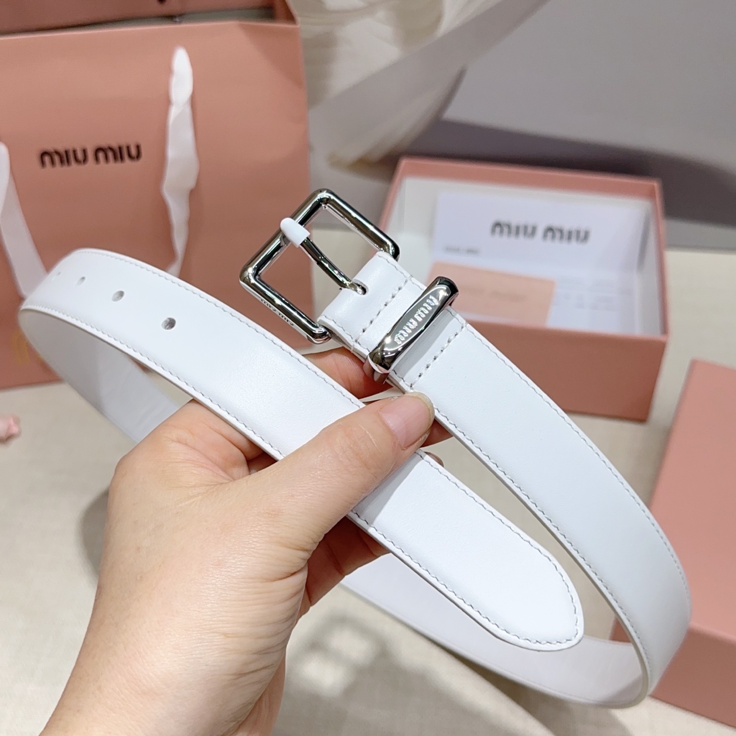 💥💥💥3.0cm缪缪miu min腰带，双面头层牛皮，长度：75.80.85.90.95.100.105