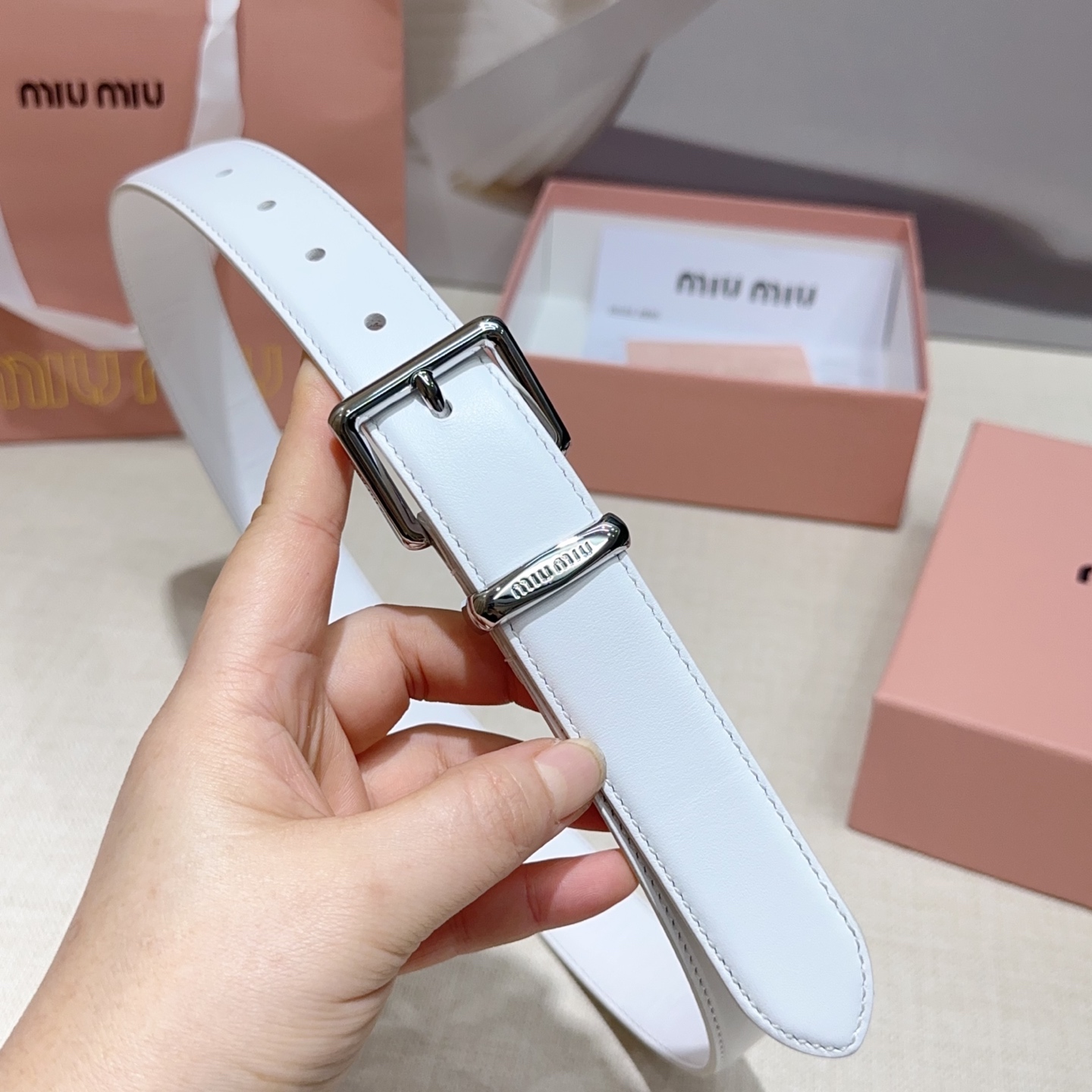 💥💥💥3.0cm缪缪miu min腰带，双面头层牛皮，长度：75.80.85.90.95.100.105