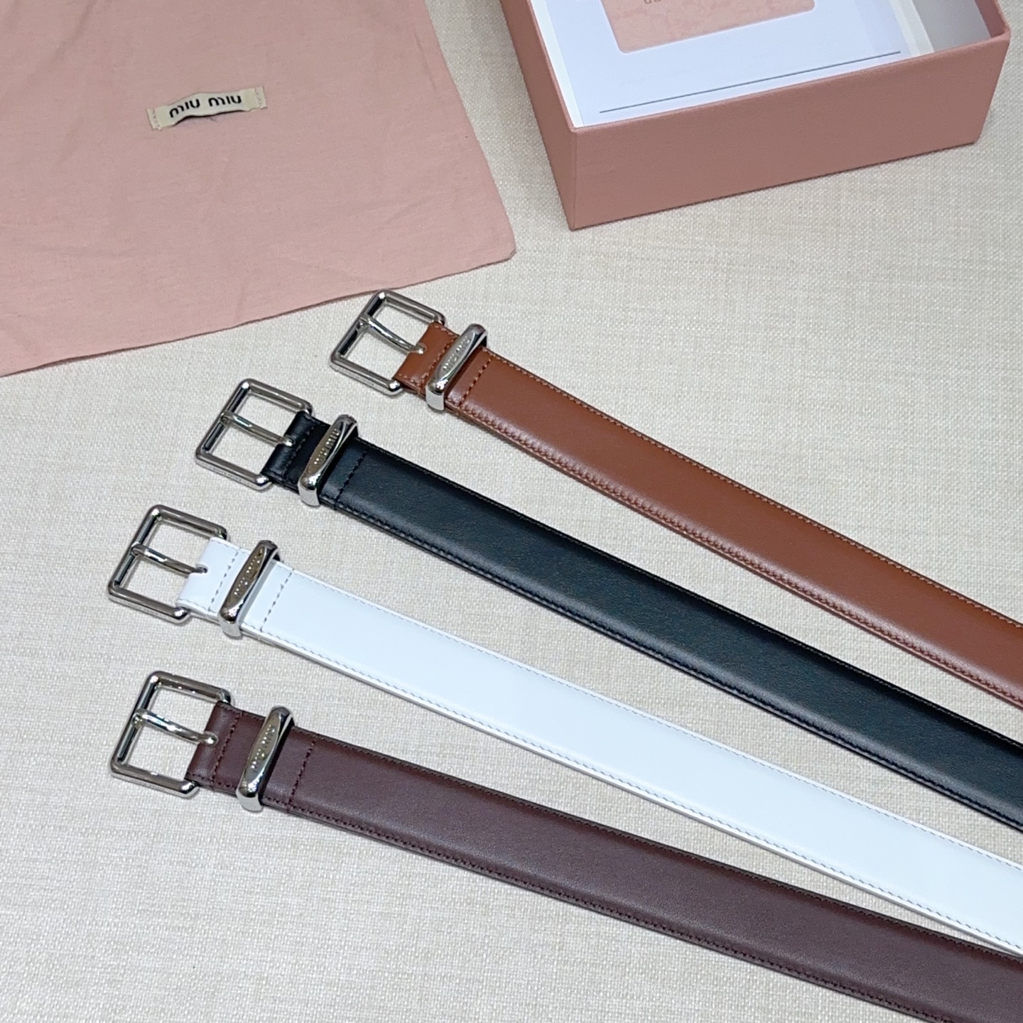 💥💥💥3.0cm缪缪miu min腰带，双面头层牛皮，长度：75.80.85.90.95.100.105