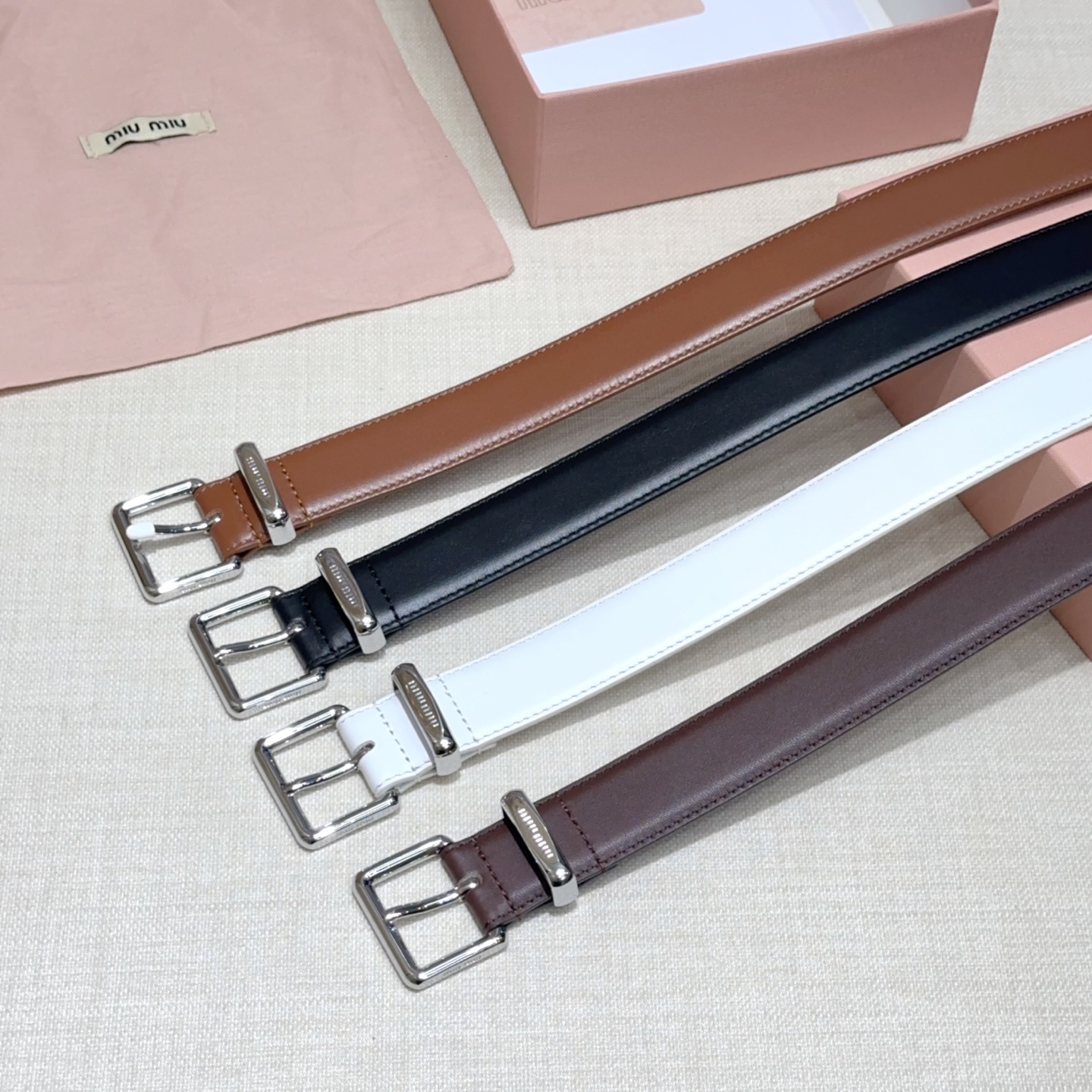 💥💥💥3.0cm缪缪miu min腰带，双面头层牛皮，长度：75.80.85.90.95.100.105