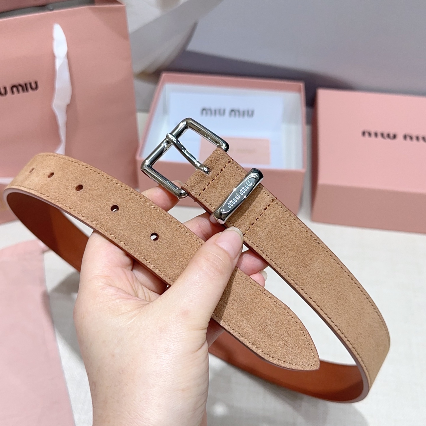 💥💥💥3.0cm缪缪miu min腰带，双面头层牛皮，长度：75.80.85.90.95.100.105