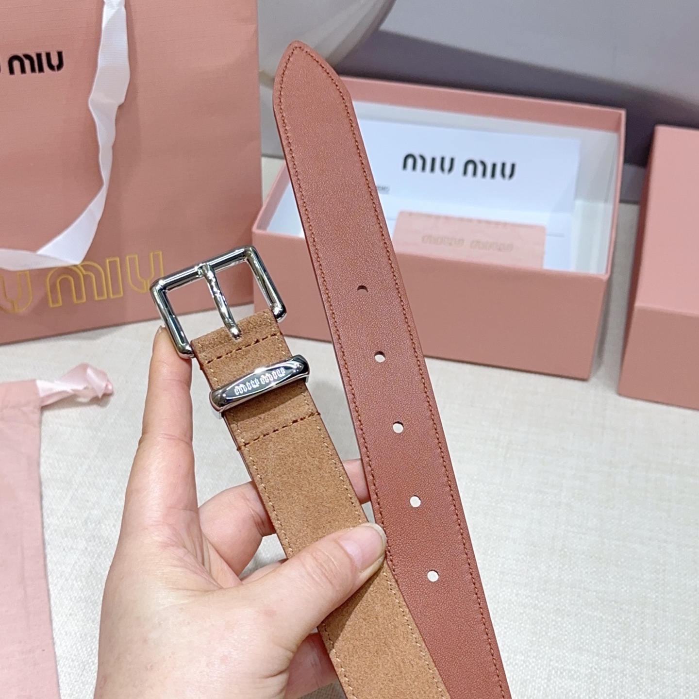 💥💥💥3.0cm缪缪miu min腰带，双面头层牛皮，长度：75.80.85.90.95.100.105