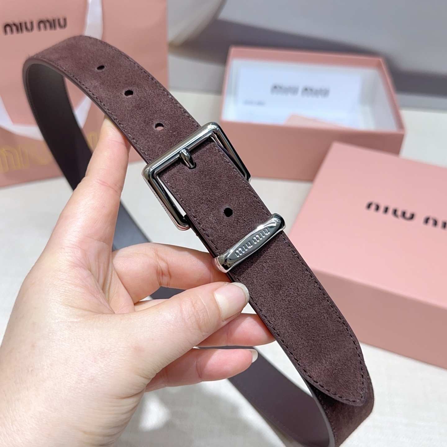 💥💥💥3.0cm缪缪miu min腰带，双面头层牛皮，长度：75.80.85.90.95.100.105