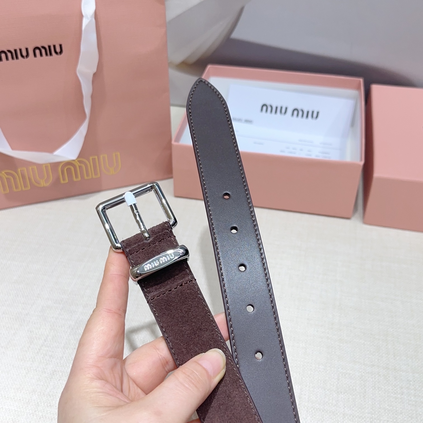 💥💥💥3.0cm缪缪miu min腰带，双面头层牛皮，长度：75.80.85.90.95.100.105