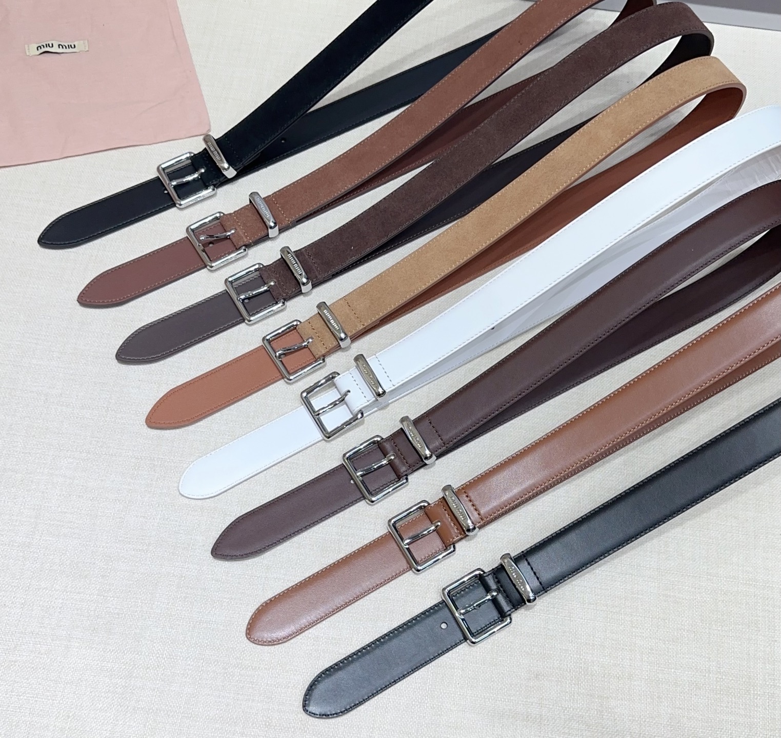 💥💥💥3.0cm缪缪miu min腰带，双面头层牛皮，长度：75.80.85.90.95.100.105