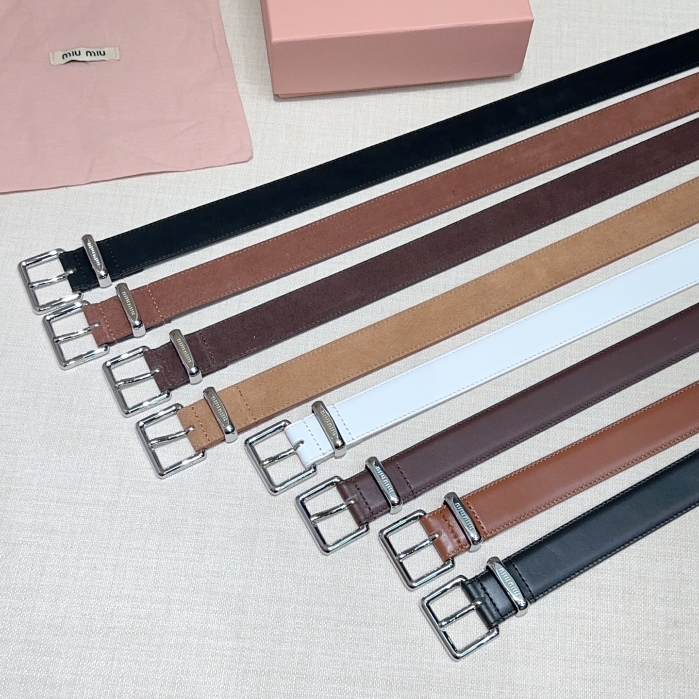 💥💥💥3.0cm缪缪miu min腰带，双面头层牛皮，长度：75.80.85.90.95.100.105