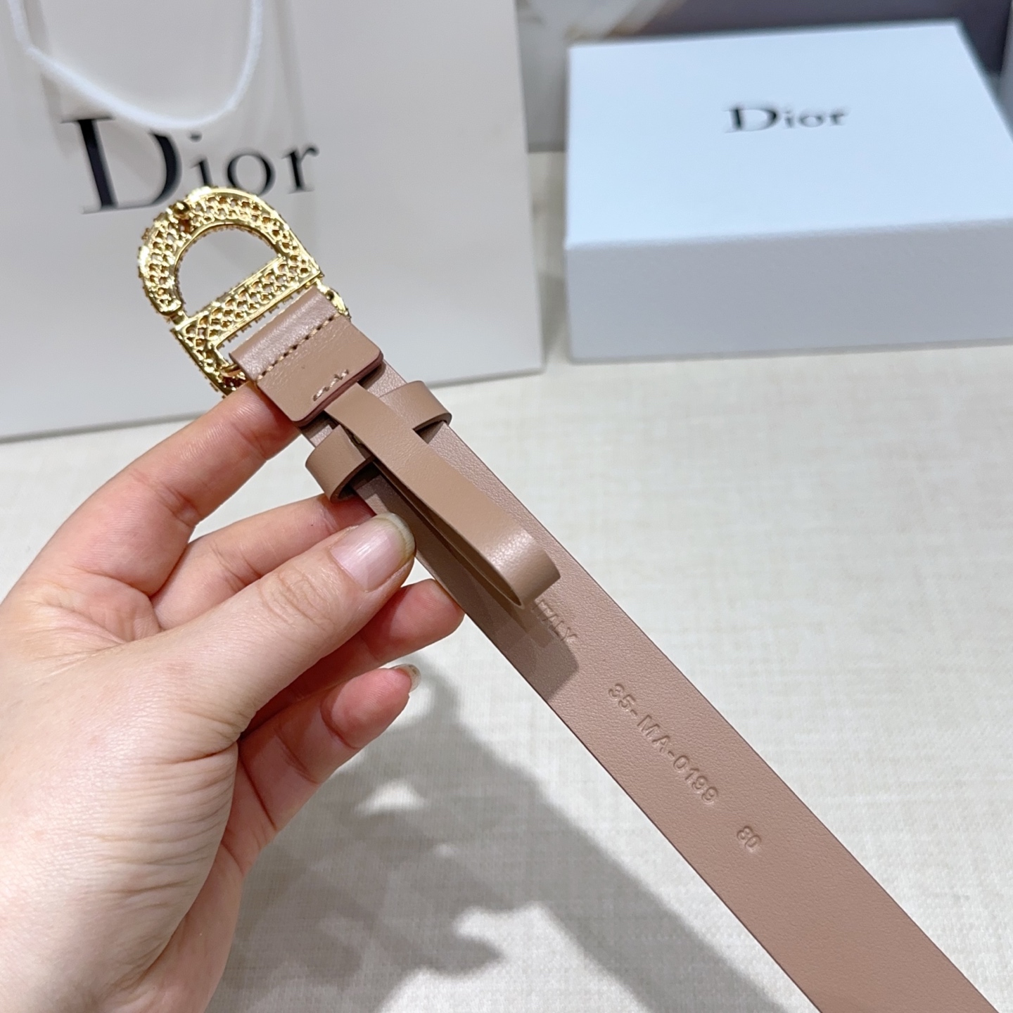 💥💥💥2.5cm迪奥腰带，双面头层进口牛皮，长度：75.80.85.90.95.100.105欧，铜五金