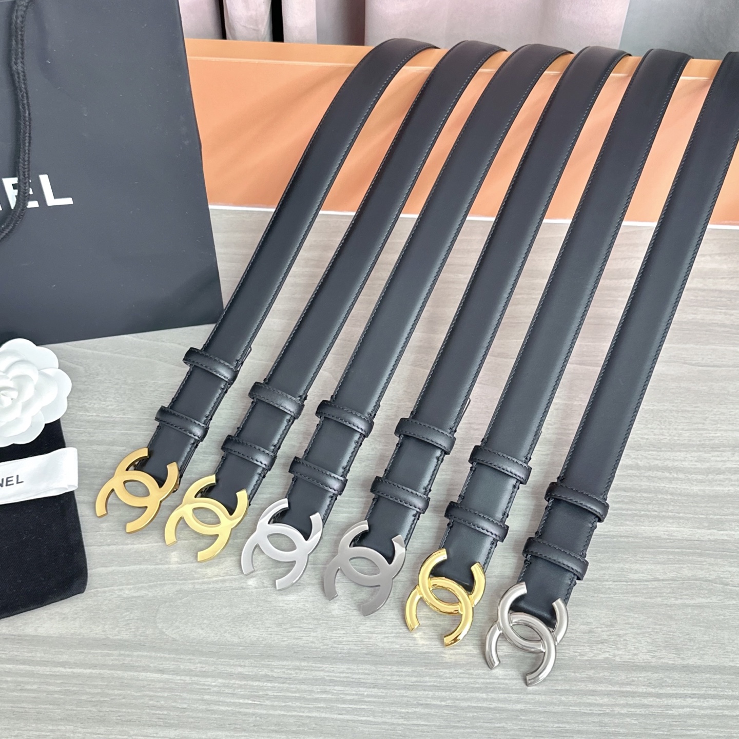 💥💥💥3.0cm香奈儿 CHANEL 最新款双面头层牛皮腰带、经典优雅、时尚百搭，长度：75.80.85