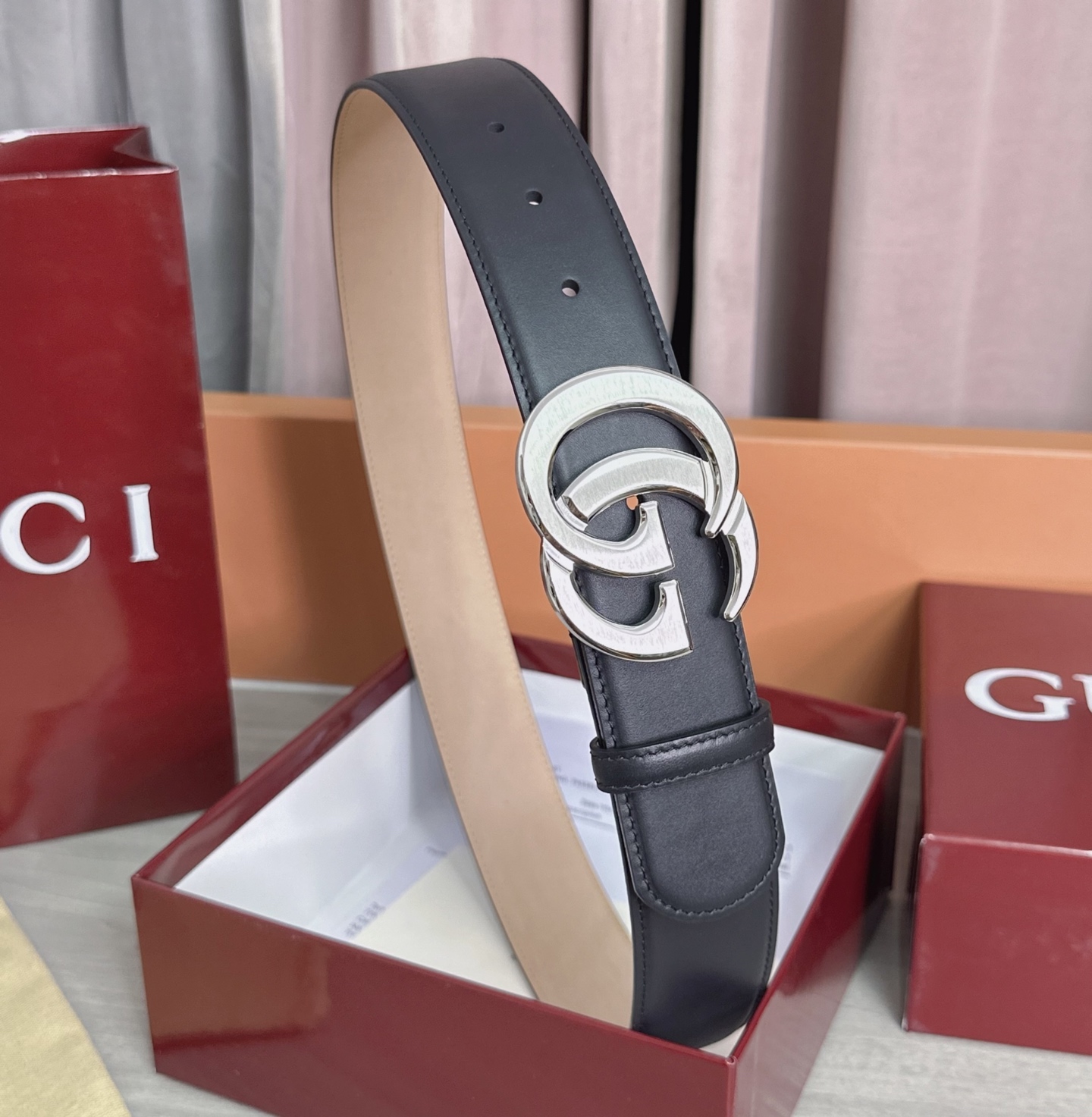 💥💥💥4.0cm古奇腰带，平纹磨砂底双面头层牛皮，长度：75.80.85.90.95.100.105.1