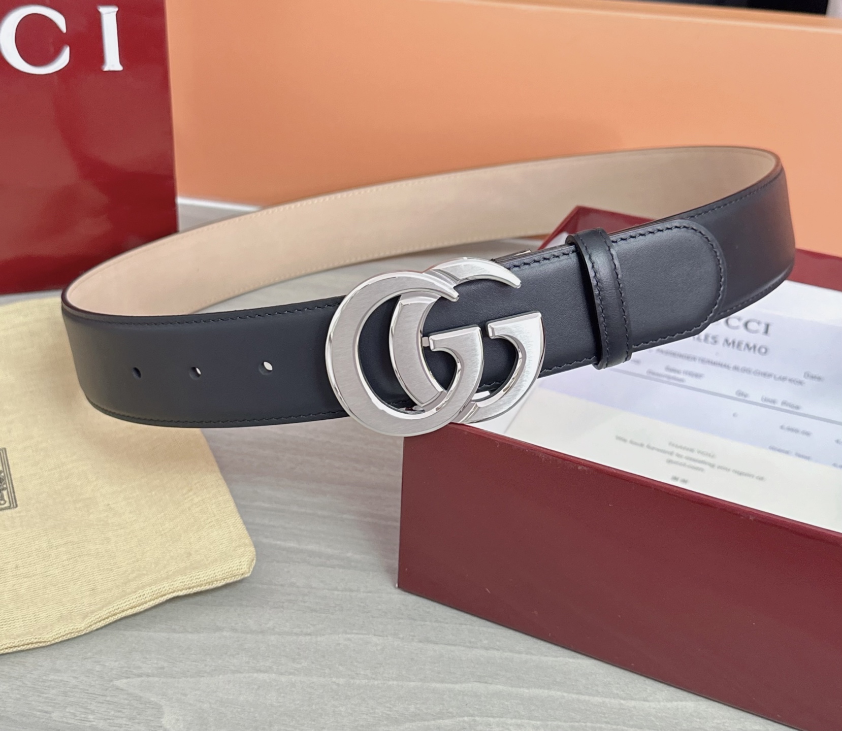 💥💥💥4.0cm古奇腰带，平纹磨砂底双面头层牛皮，长度：75.80.85.90.95.100.105.1