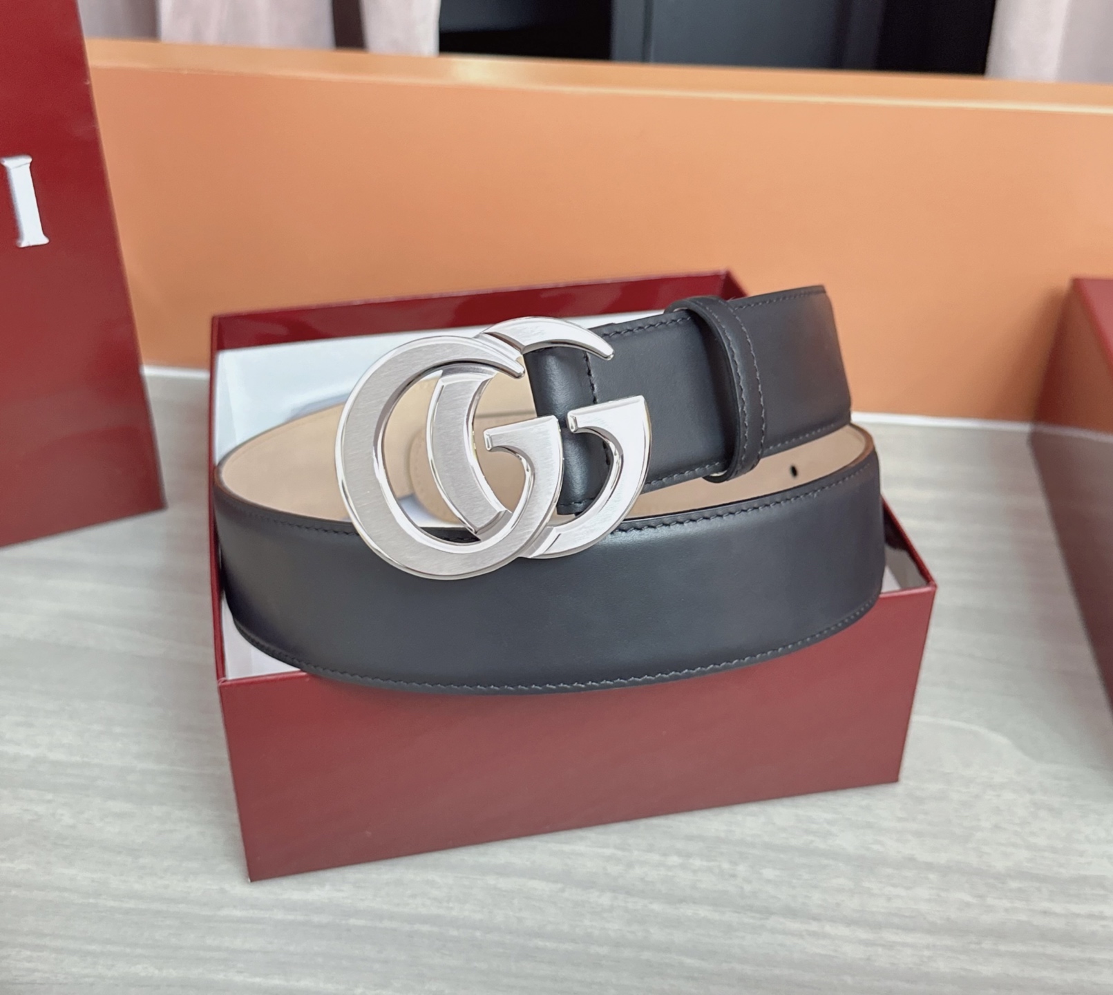 💥💥💥4.0cm古奇腰带，平纹磨砂底双面头层牛皮，长度：75.80.85.90.95.100.105.1