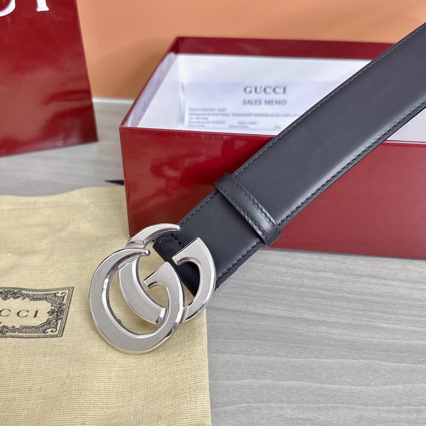 💥💥💥4.0cm古奇腰带，平纹磨砂底双面头层牛皮，长度：75.80.85.90.95.100.105.1